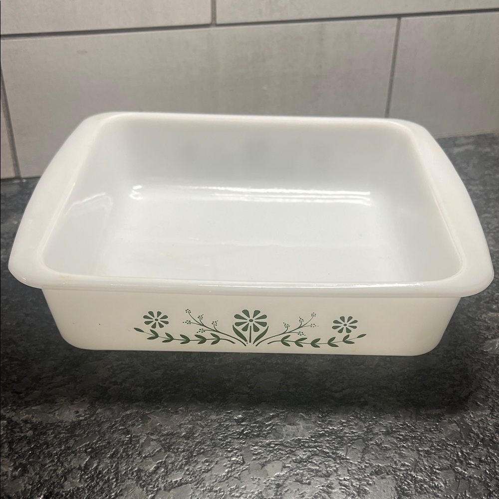 Vintage Glassbake 8x8 Daisy or Primrose pattern Baking Dish. Brownies!